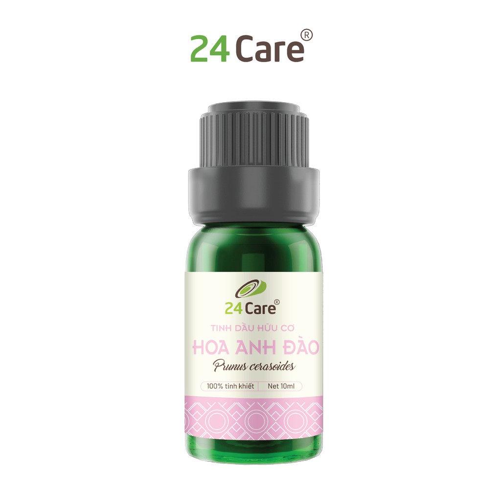 Tinh dầu Hoa Anh Đào 24Care 10ml - xông phòng thơm, làm đẹp da, giảm bạc tóc, giảm thiểu lão hóa