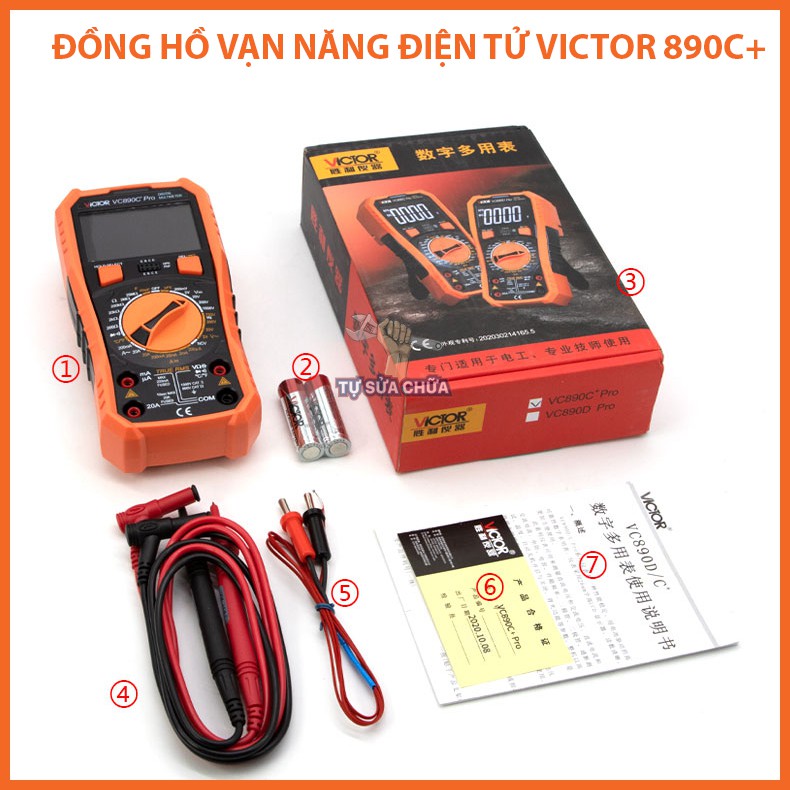 Đồng hồ vạn năng điện tử cao cấp Victor 890 Cảm biến NCV dò điện không tiếp xúc, đo đa năng, hàng loại xịn