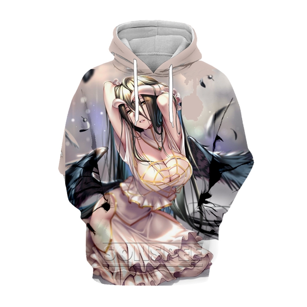 Áo Hoodie Tay Dài In Hình Sudadera Overlord Albedo 2021 3D Thời Trang Thu Đông Cho Nam