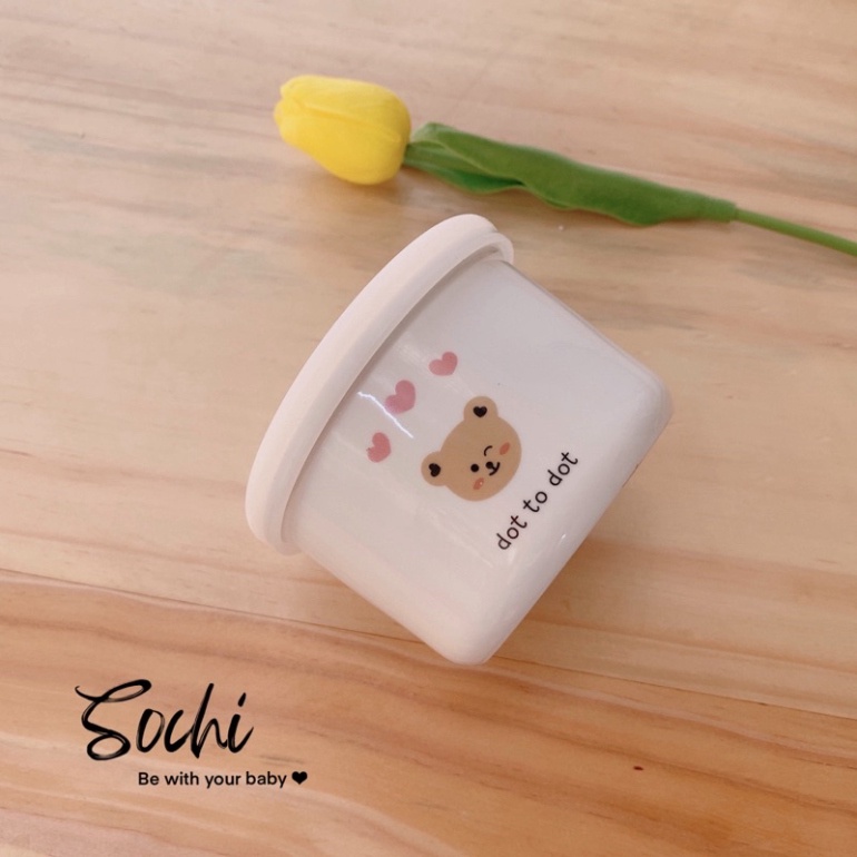 Hũ trữ thức ăn cho bé bằng sứ cao cấp phong cách Hàn Quốc