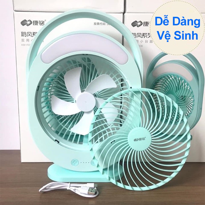 Quạt Mini Cầm Tay Tích Điện 3 Cấp Độ Gió, Quạt Mini Cầm Tay Tích Điện Kèm Cáp Sạc Và Đế Để Điện Thoại Tiện Lợi