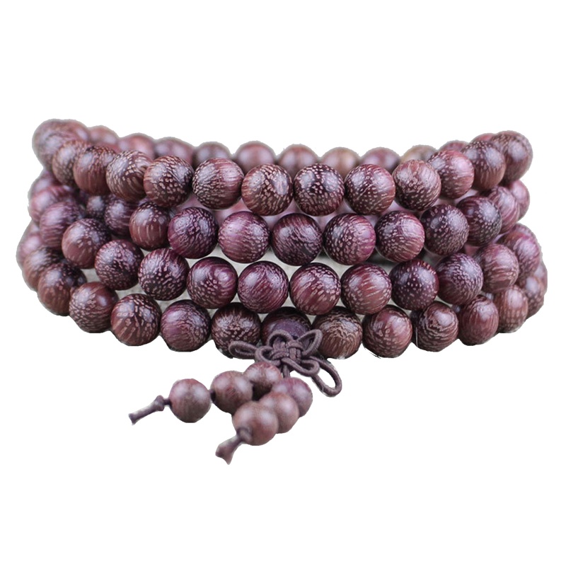 Vòng Tay Chuỗi Hạt Phật Giáo 108 Hạt Gỗ Co Giãn