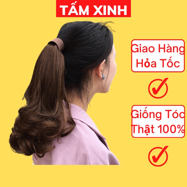 Đuôi tóc giả xoăn lọn đẹp - tóc giả kiểu thanh uốn 30CM
