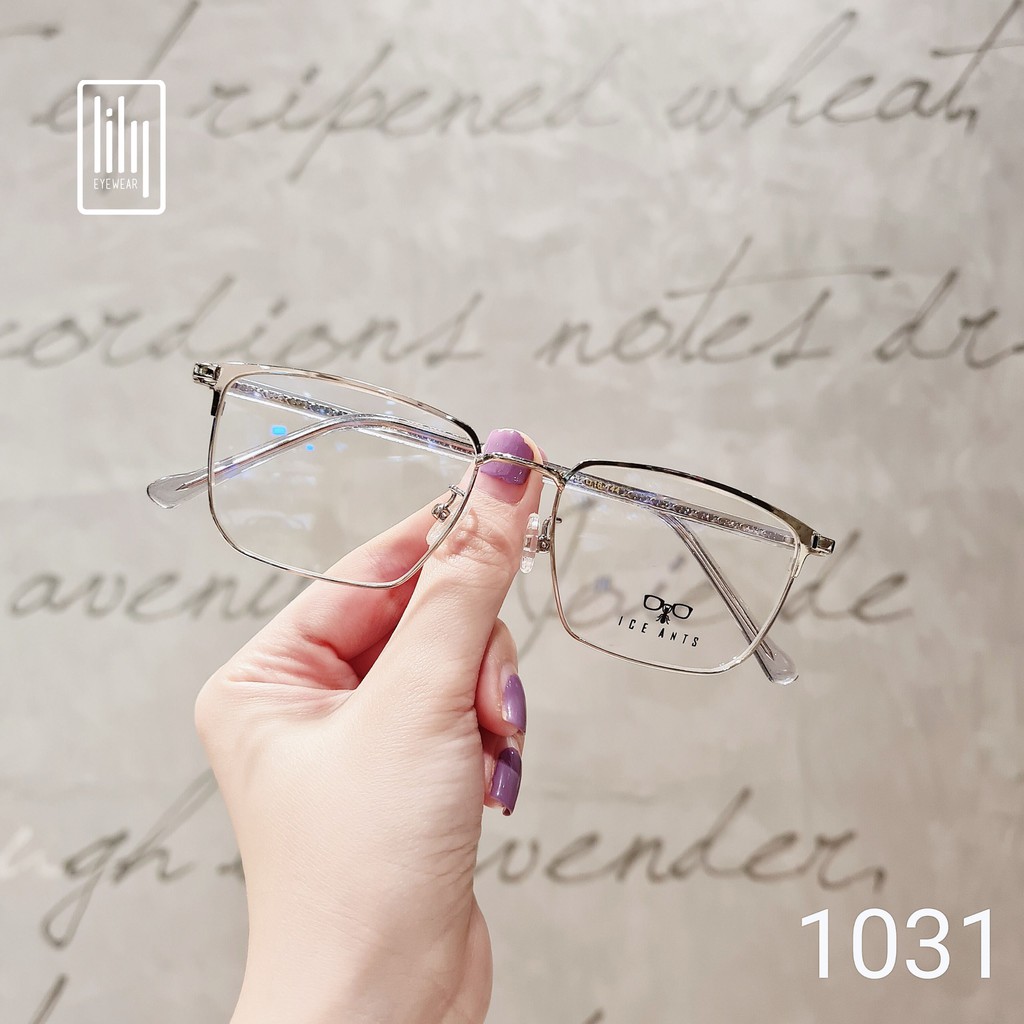 Gọng kính cận nam nữ kim loại Lilyeyewear mắt vuông thanh mảnh nhẹ nhàng 1031 | BigBuy360 - bigbuy360.vn