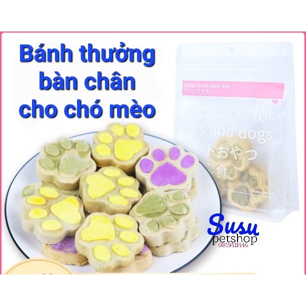 Bánh thưởng bàn chân cho chó mèo ( túi 6 bánh)