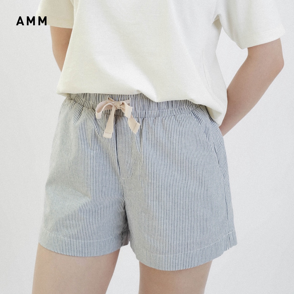 [Mã INCU20 giảm 20K đơn 150K] AMM Quần Short Vải Nữ Kẻ Sọc