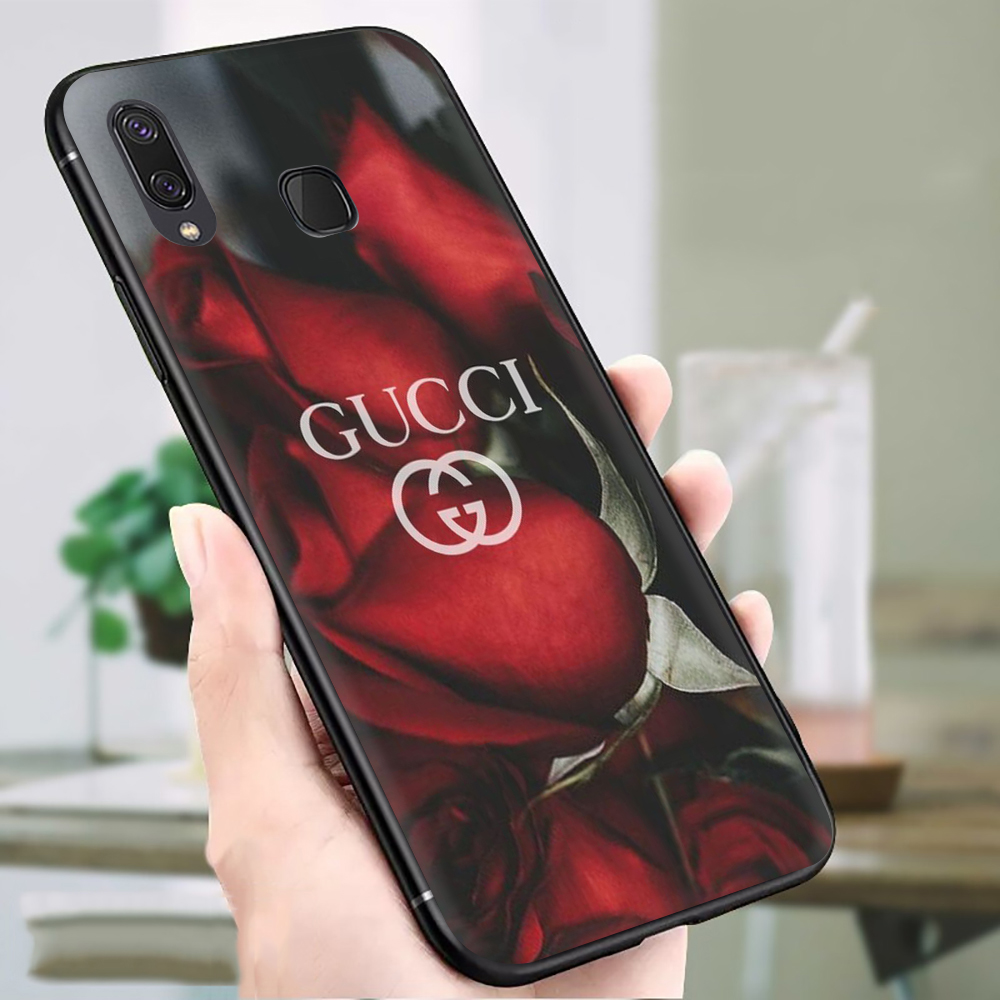 Ốp Điện Thoại Tpu Mềm Chống Rơi Họa Tiết Gucci Cho Samsung A01 Eu A02S A6 2018 A7 2018 A8 2018