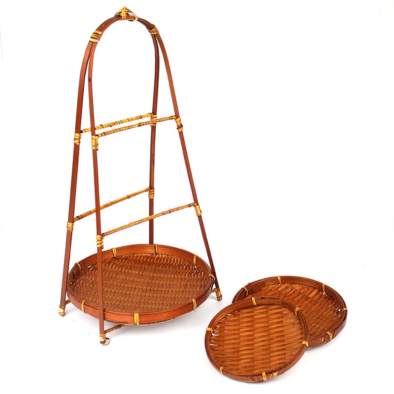 Khay mây tre THE BAMBOO decor các tầng (1 tầng, 2 tầng, 3 tầng) hàng đẹp