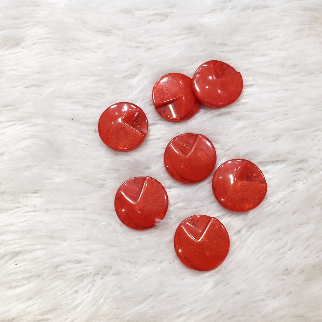 Cúc áo kiểu nhiều màu nút com lê trang trí hoa văn 3d kim tuyến size 1.8cm