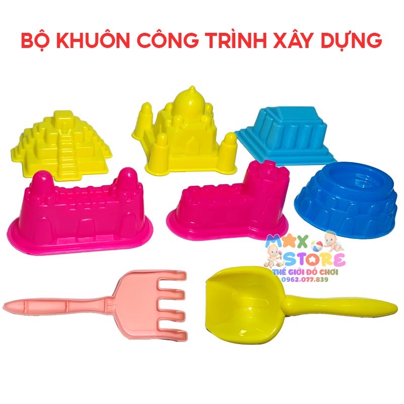 Bộ Vali Đồ Chơi Cát Động Lực Kèm Khuôn Và Xe Công Trình Cực Xịn Cho Bé
