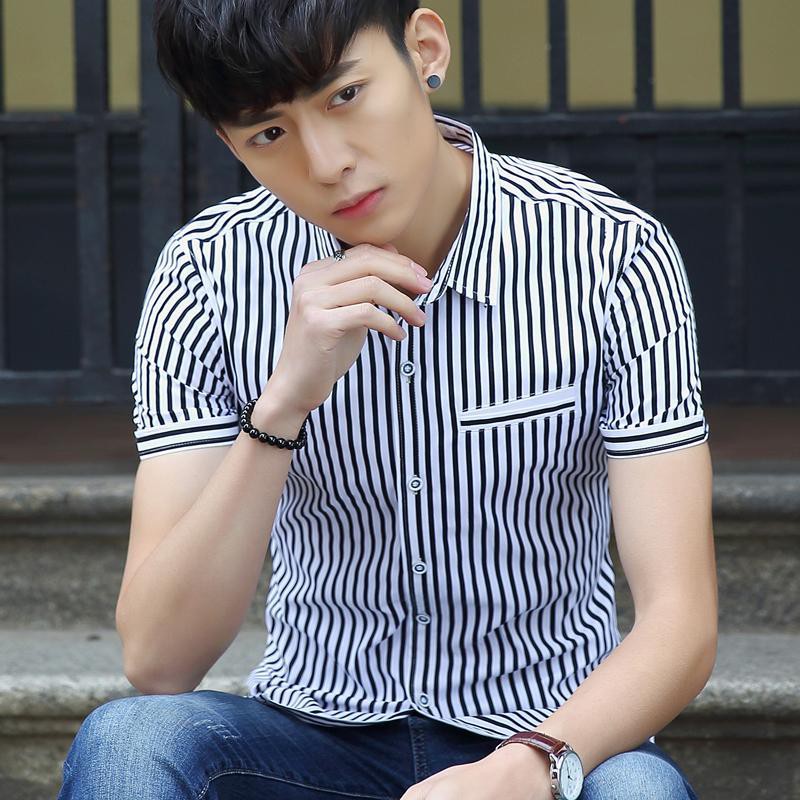 Áo Sơ Mi Nam Ngắn Tay Phối Sọc Thời Trang PONIVA | BigBuy360 - bigbuy360.vn