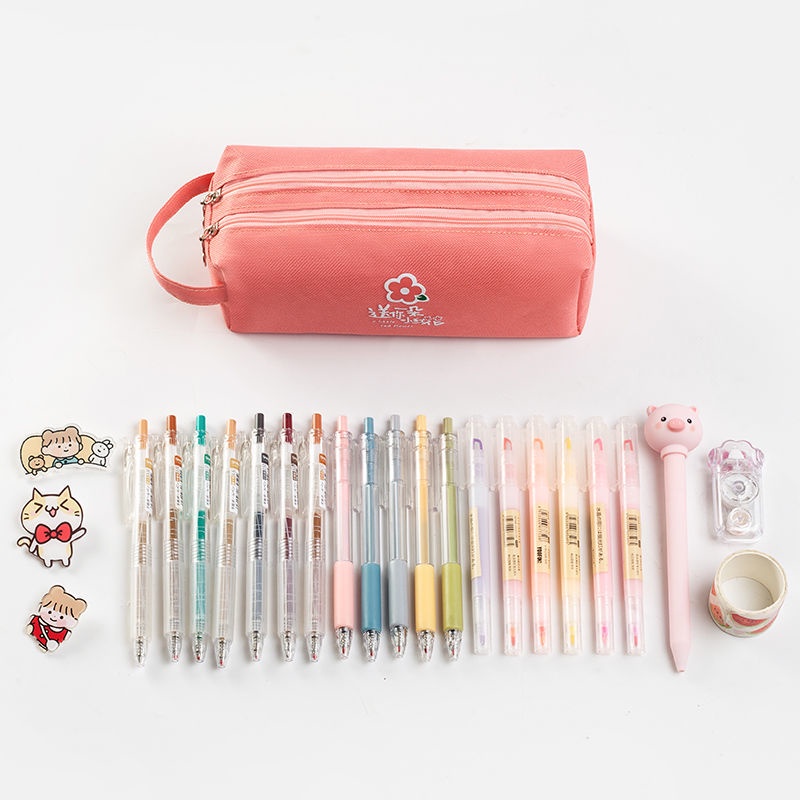 Túi Đựng Bút Bằng Vải Cỡ Lớn Họa Tiết Hoạt Hình Phong Cách Nhật Bản Cho Bé