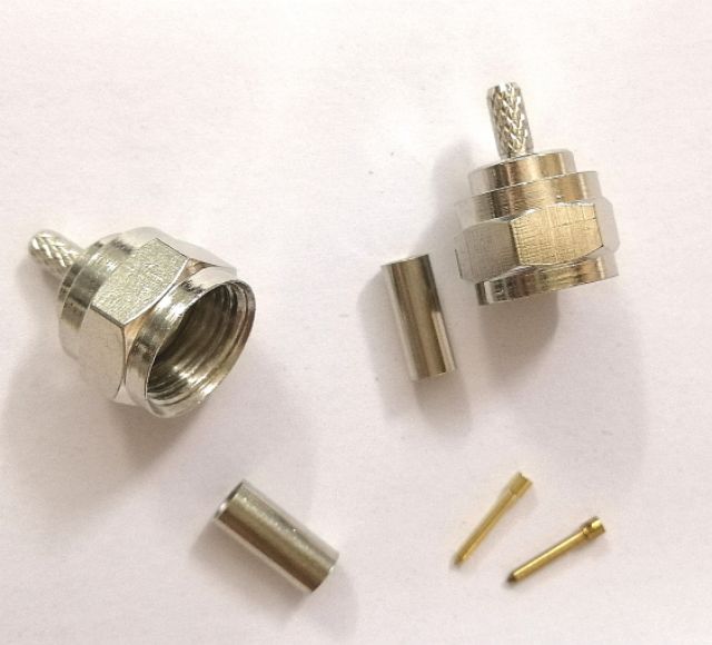 Đầu jack F connector nối dây cáp đồng trục RG316 RG174 RG58