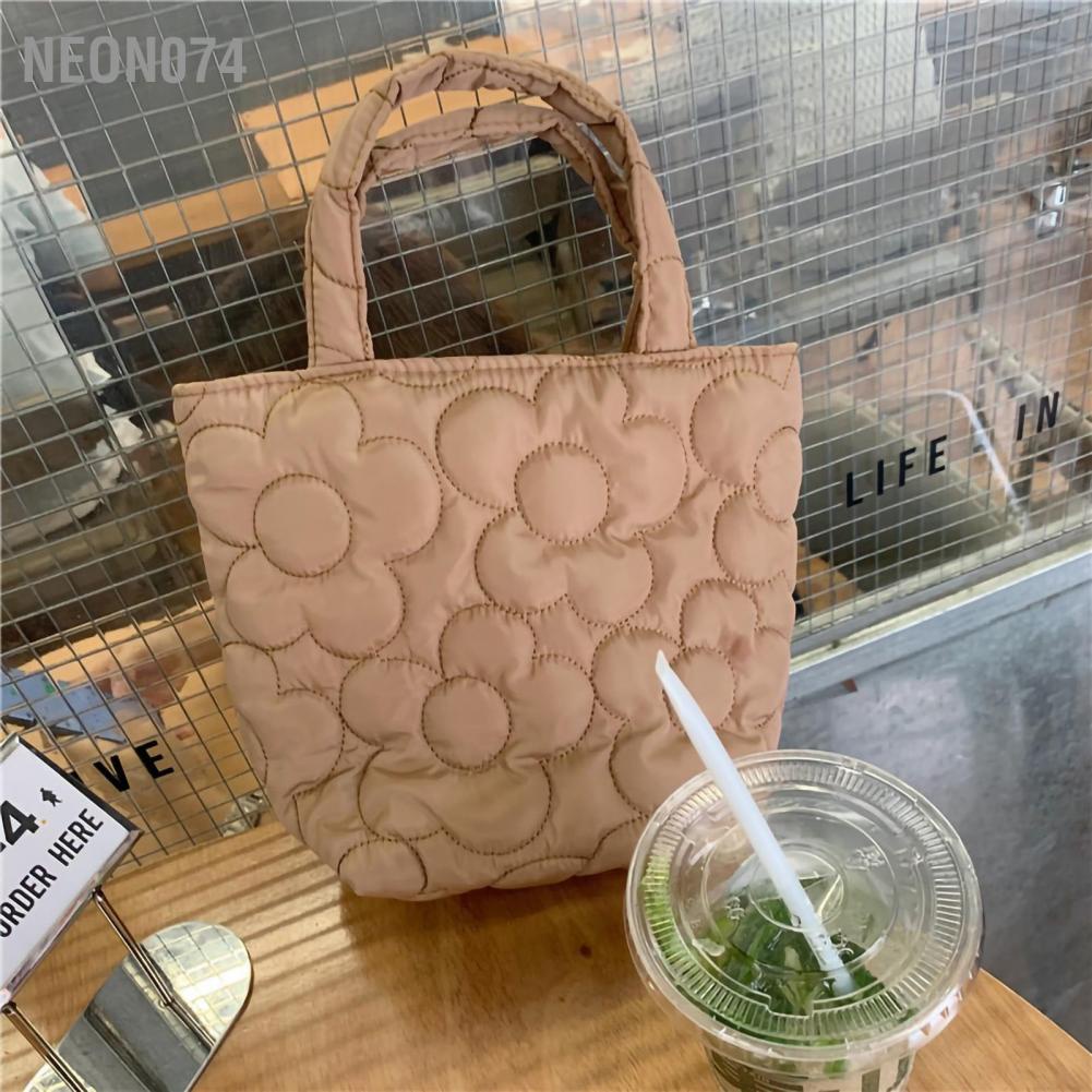 Túi Tote Xách Tay Bằng Polyester Neon074 Họa Tiết Hoa Dễ Thương Thanh Lịch Cho Nữ
