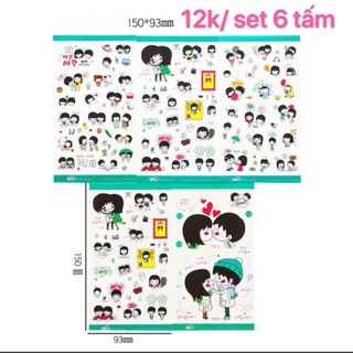 Hình dán sticker (5 tấm) siêu xinh - trang trí sách vở tuyệt đỉnh
