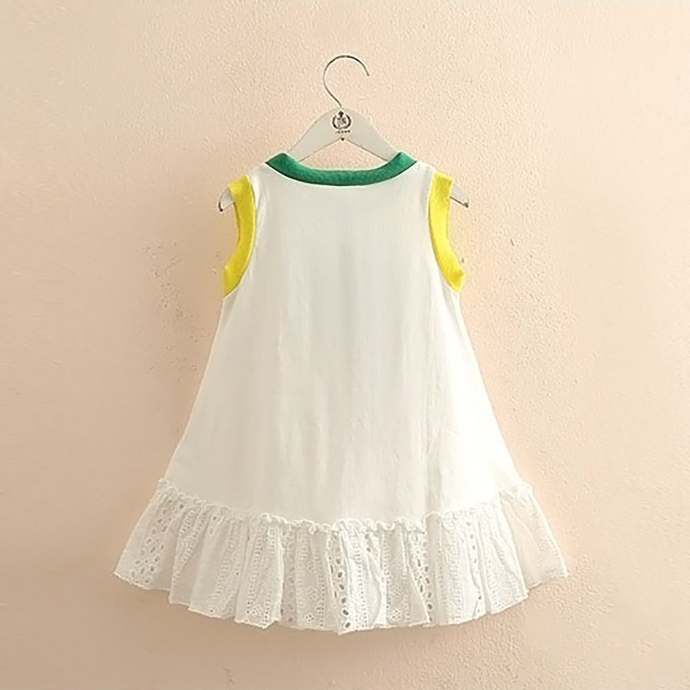 Váy bé gái Cocc gấu ren chất cotton, đầm cho bé từ 2 đến 12 tuổi chất cotton, size đại 40kg