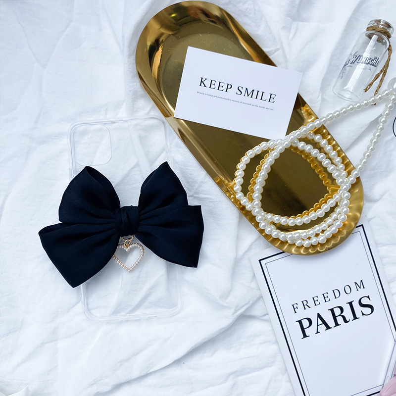 Ốp lưng trong suốt hình nơ cho IPhone 12mini 11/12 Pro Max/8 Plus/12 Mini/7/8/X/XsMax | BigBuy360 - bigbuy360.vn