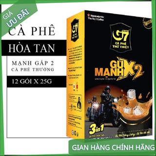 [Chính hãng] Cà phê G7 Gu mạnh X2 3in1 Trung Nguyên - Hộp 12 Gói dài - Trung Nguyên G7 - Cà phê hòa tan G7