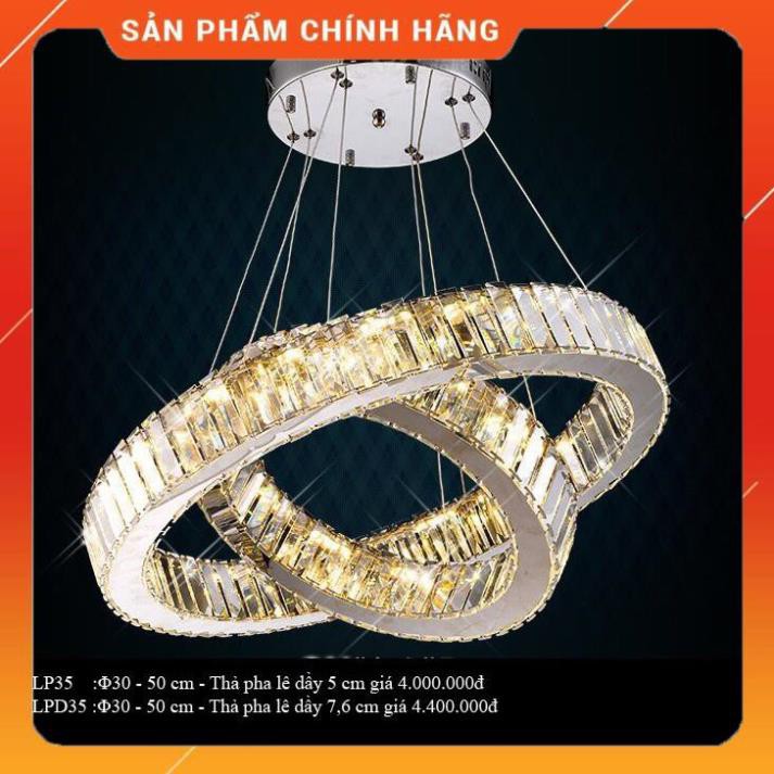 Đèn thả pha lê 2 vòng