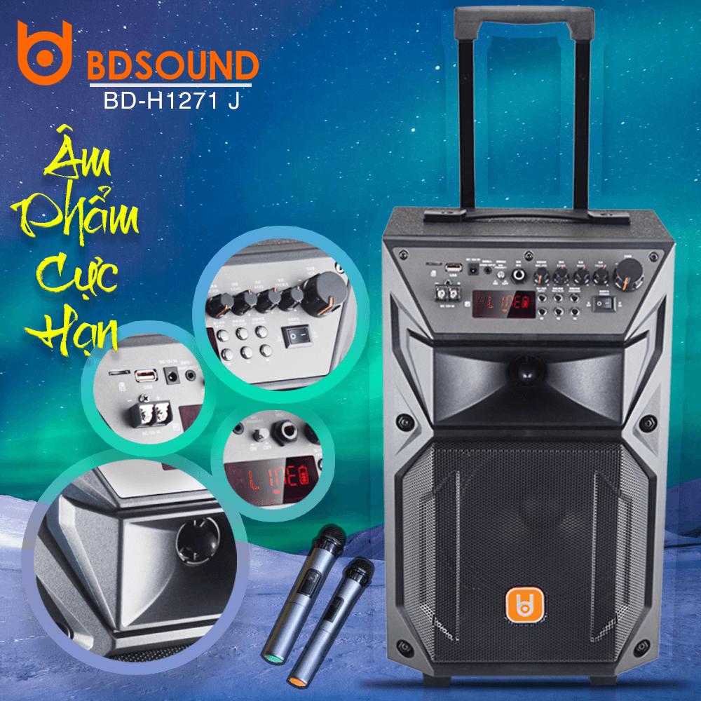 Loa keo keo, Loa kéo karaoke bdsound H1271, bass 30 công suất 100W , loa kéo di động, loa kéo mini , loa kéo bluetooth