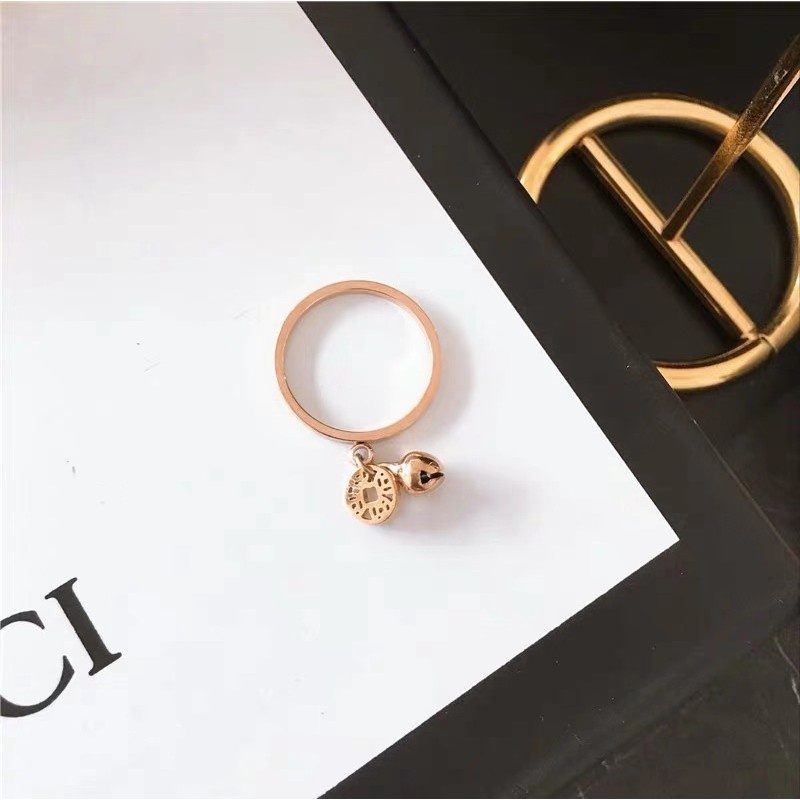 Nhẫn Đồng Mạ Vàng Hồng 18K Chống Dị Ứng Chống Thấm Nước Không Bị Dị Ứng Dành Cho Nữ