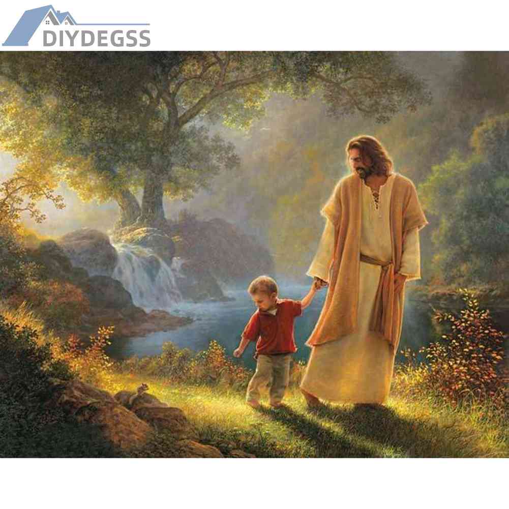 Bộ Tranh Đính Đá 5D DIY Hình Chúa Jesus Để Trang Trí Nhà