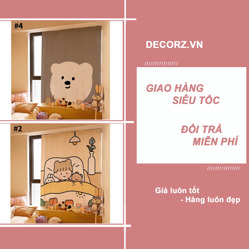 Rèm cửa sổ 1 lớp vải dày 1m2x1m5 dán keo, màn che dán keo không cần thanh treo, vải cực dày ( Nhiều mẫu, nhiều size)