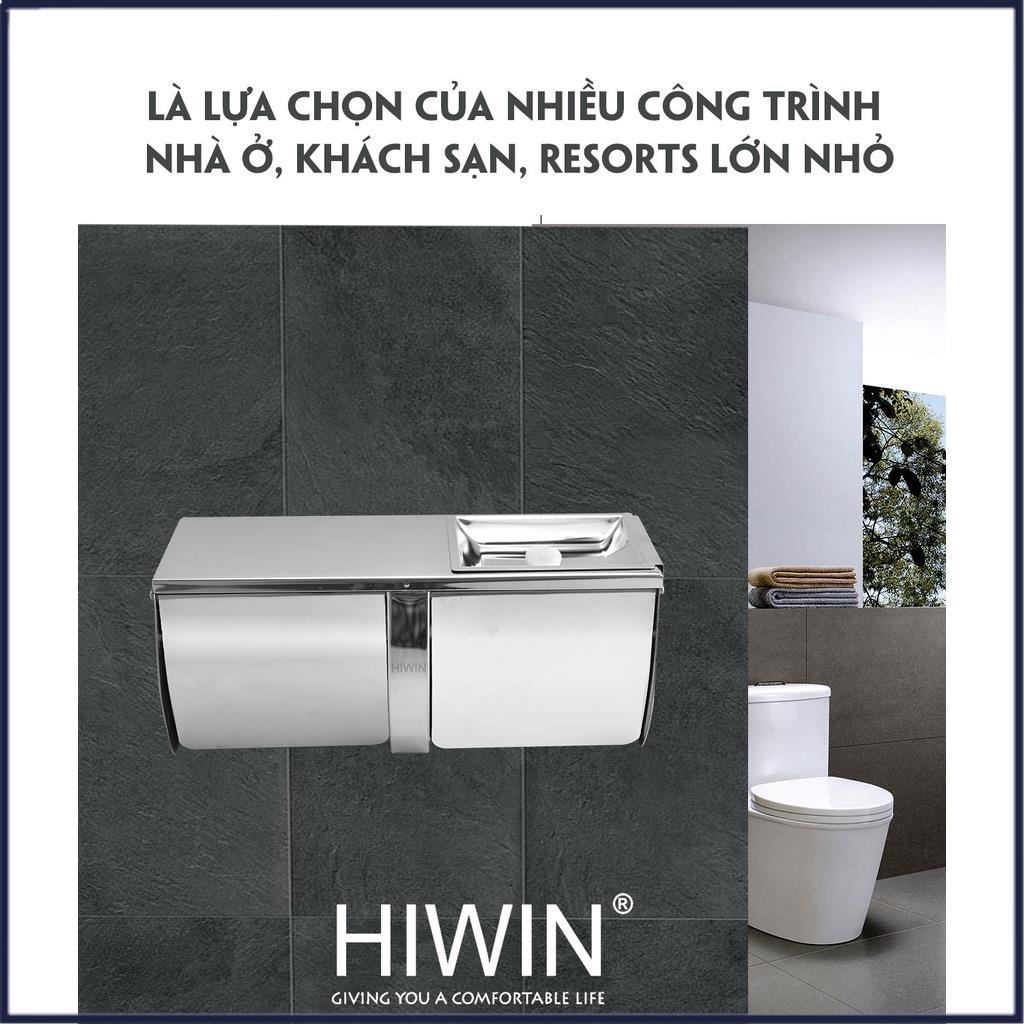 Lô giấy, hộp đựng giấy vệ sinh đôi chất liệu inox 304 mặt gương bóng HIWIN Y-309