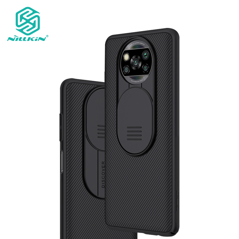 Ốp Điện Thoại NILLKIN CamShield Bằng PC Cứng Mặt Nhám Chống Vân Tay Có Nắp Trượt Bảo Vệ Camera Cho Xiaomi Poco X3 Pro / X3 NFC
