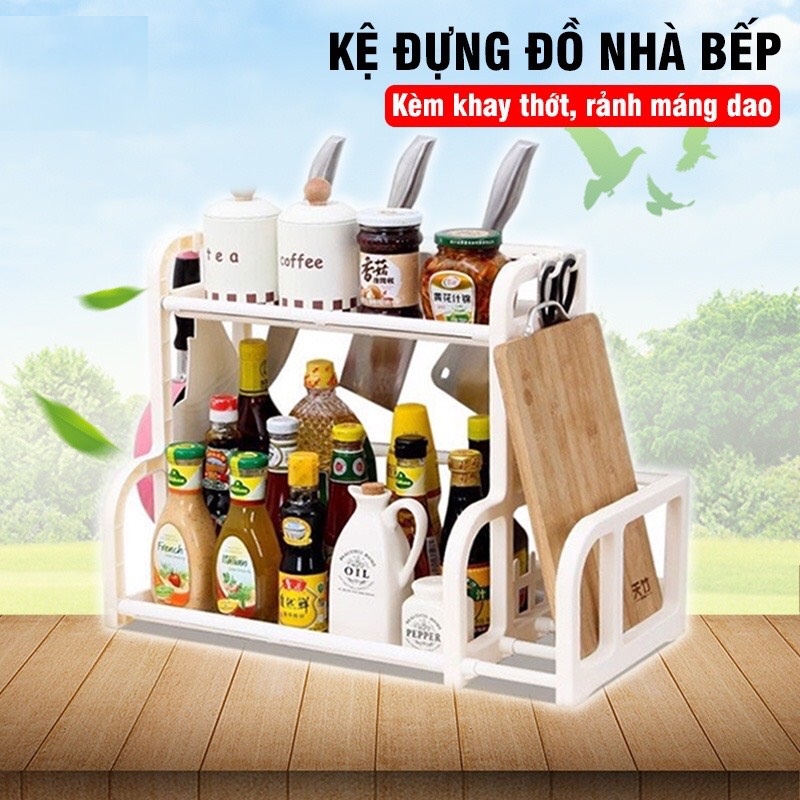Kệ Để Gia Vị Nhà Bếp 2 Tầng Chữ H