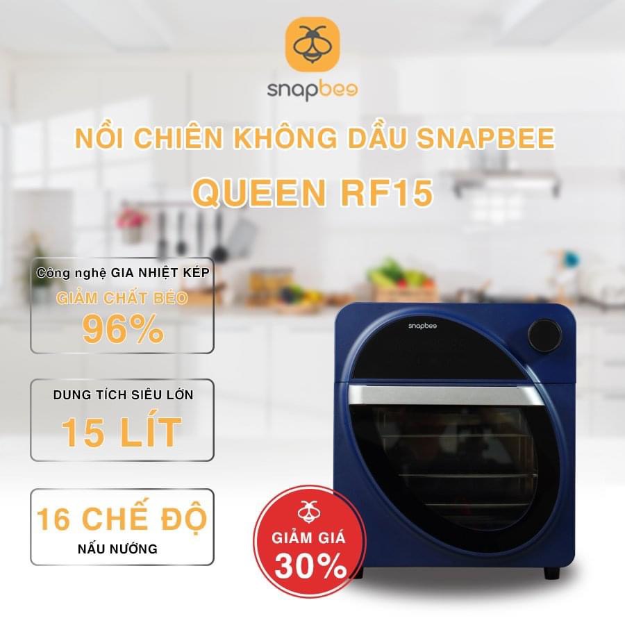Nồi chiên không dầu Snapbee Queen RF15  - Dung tích 15L,  màn hình hiển thị Oled, công nghệ Mỹ