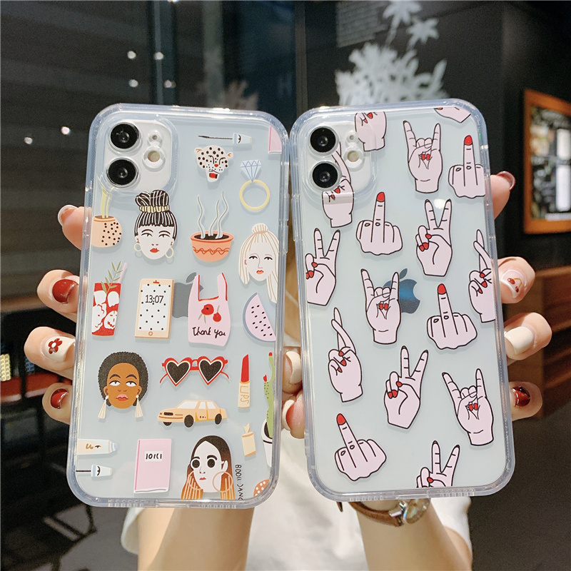 Khung ảnh vỏ mềm trong suốt ~ phim hoạt hình vui nhộn Thích hợp cho Iphone11 iPhone6Plus iPhone7 iPhone7Plus iPhone8 iPhone8Plus iPhoneXs iPhoneXr iPhoneXsmax iPhone12ProMax iPhone12 vỏ điện thoại