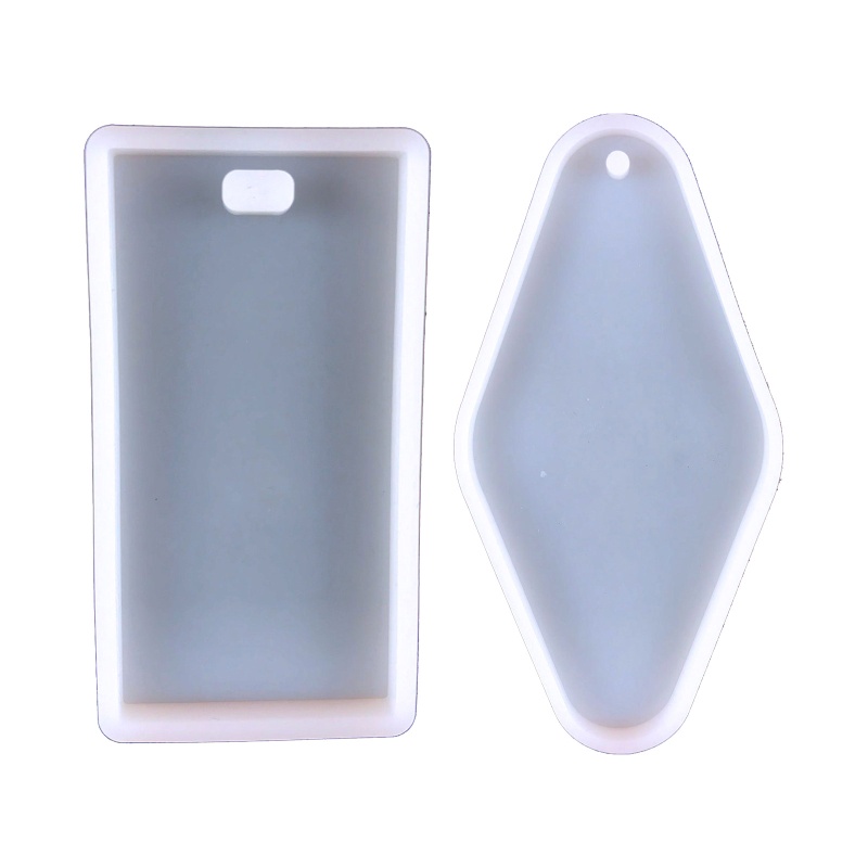 Sa Khuôn Silicon Làm Móc Khóa / Trang Sức Thủ Công Hình Chữ Nhật Có Lỗ