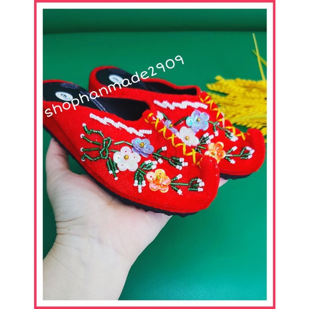 Dép hài nhung mủi cong cao cấp cho bé