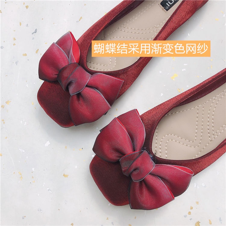 Giày Búp Bê Satin Mũi Vuông Thời Trang Mới Năm 2022 giày bệt nữ Size 33-44