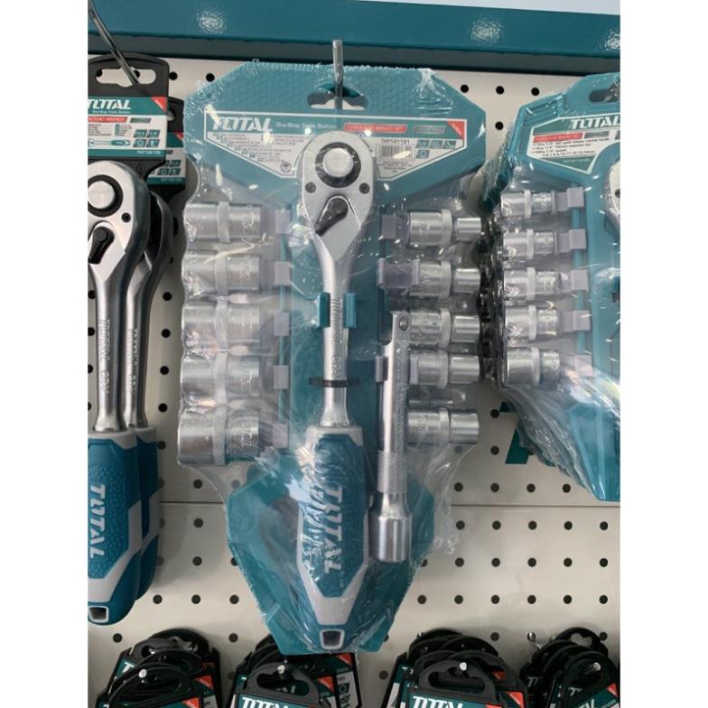 Bộ 12 cái socket 1/2 inch &amp; cần 2 chiều TOTAL THT141121