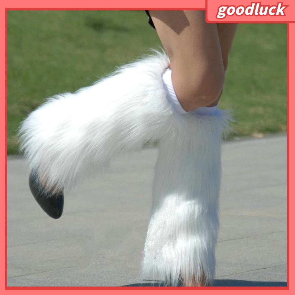 Đôi Vớ DàI MàU Trơn PhốI Lông Giả ThờI Trang Cho Nữ