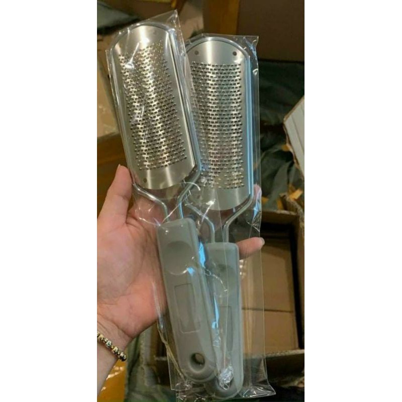 chà gót cầm tay inox và thép trắng.. tiện lợ chà da chết chân tay móng nail sản