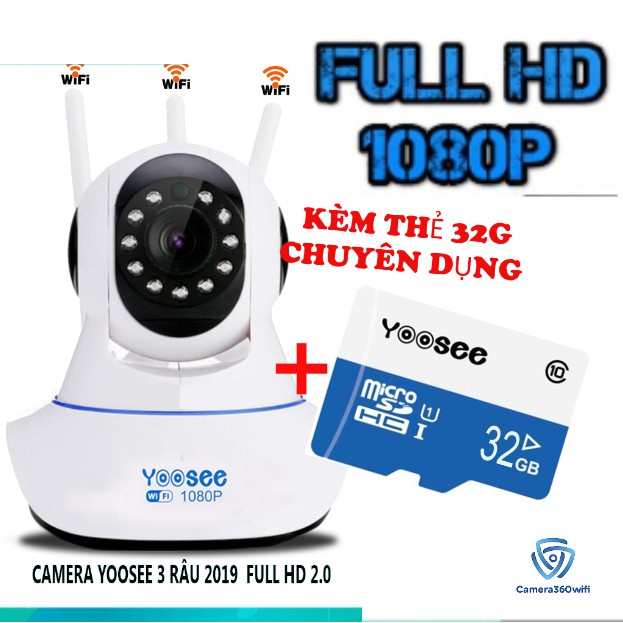  Camera Full HD 1080P Yoosee 3 râu 2.0 - kèm thẻ nhớ 32GB
