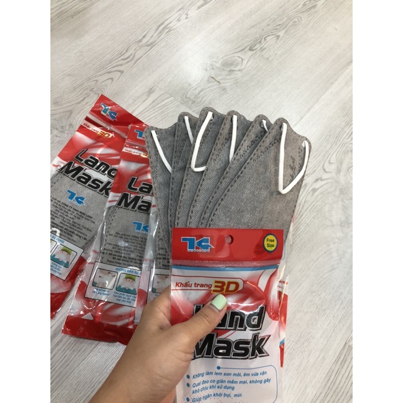 KHẨU TRANG LANDMAKS 3D KF94 (giá 6cái/ gói) XÁM | BigBuy360 - bigbuy360.vn
