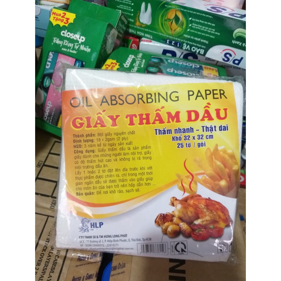Giấy thấm dầu nhanh dai 25 tờ/gói