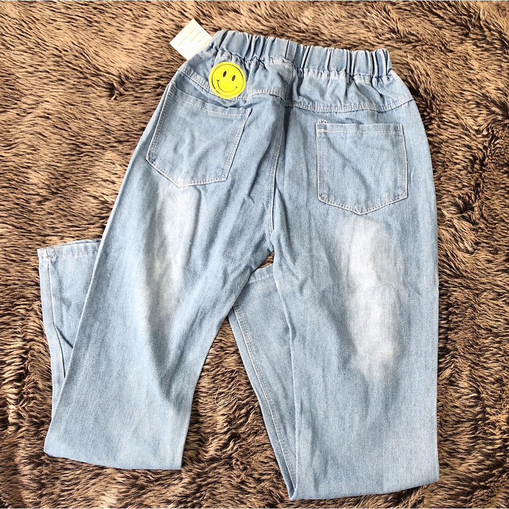 Quần Jean Dài Cho Bé Gái Họa Tiết Sắc Nét - Hàng Quảng Châu Cao Cấp