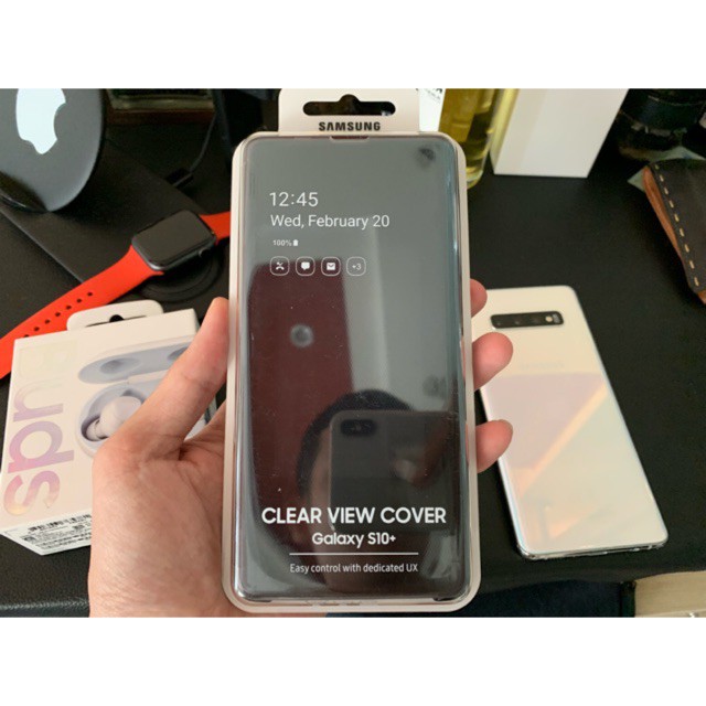 Bao da Clear View Standing Cover Samsung Galaxy S10 chính hãng Tím ( Orchid Gray)