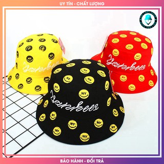 Mũ Bucket Nón Tai Bèo SMILE NY có dây vải kaki 2 lớp