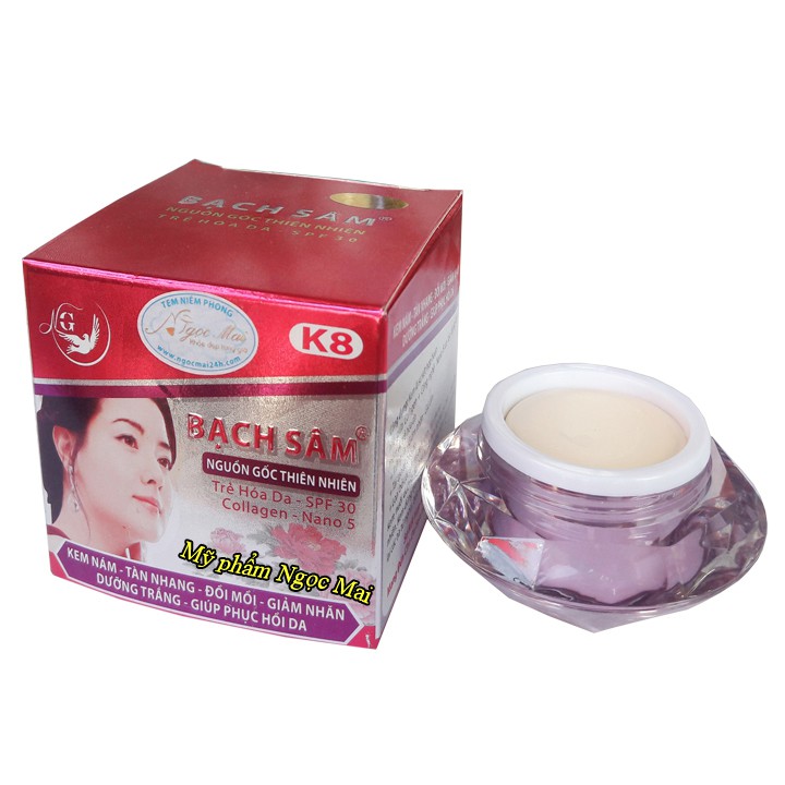 Kem bạch sâm K8 nám tàn nhang đồi mồi giảm nhăn dưỡng trắng phục hồi da 25g