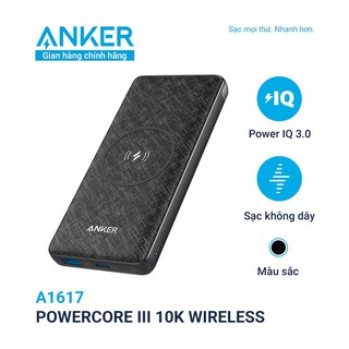 Pin Sạc dự phòng hô trợ sạc nhạnh không dây ANKER PowerCore III Sense 10000mAh - A1617/A1615