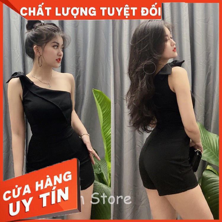 ✔️hienphamstore✔️ Set jum lệch vai đính nơ, đồ bay áo liền quần lệch vai - JN9269