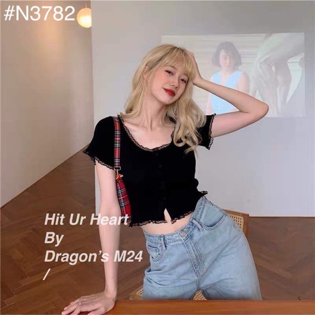 Áo Kiểu IMI CROPTOP full bảng màu chất vải thun gân dễ mix form chuẩn thiết kế phối ren độc lạ