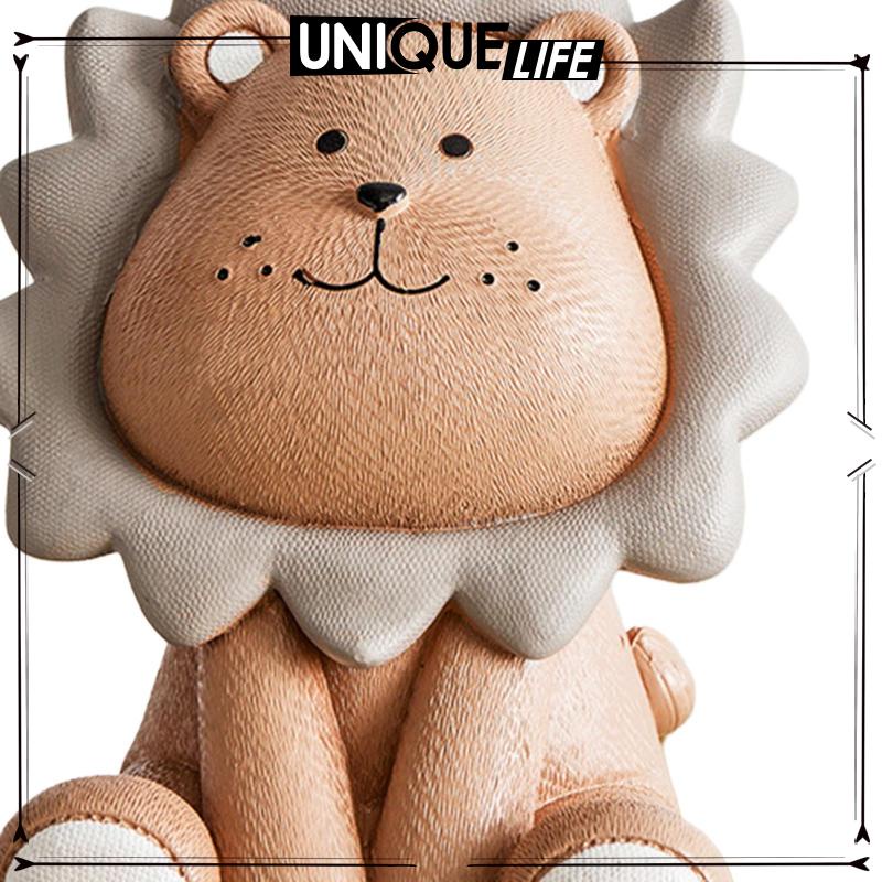 Hộp Đựng Tiền Tiết Kiệm Hình Sư Tử Trang Trí Sinh Nhật Màu Xám S 4