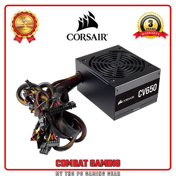 Nguồn CORSAIR CV650 650W (80 PLus Bronze/Màu Đen)